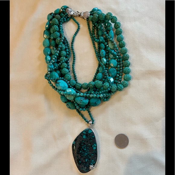 Stephen Dweck One-of-a-Kind, Personalized, Signed, Turquoise & Sterling Necklace - Picture 12 of 16